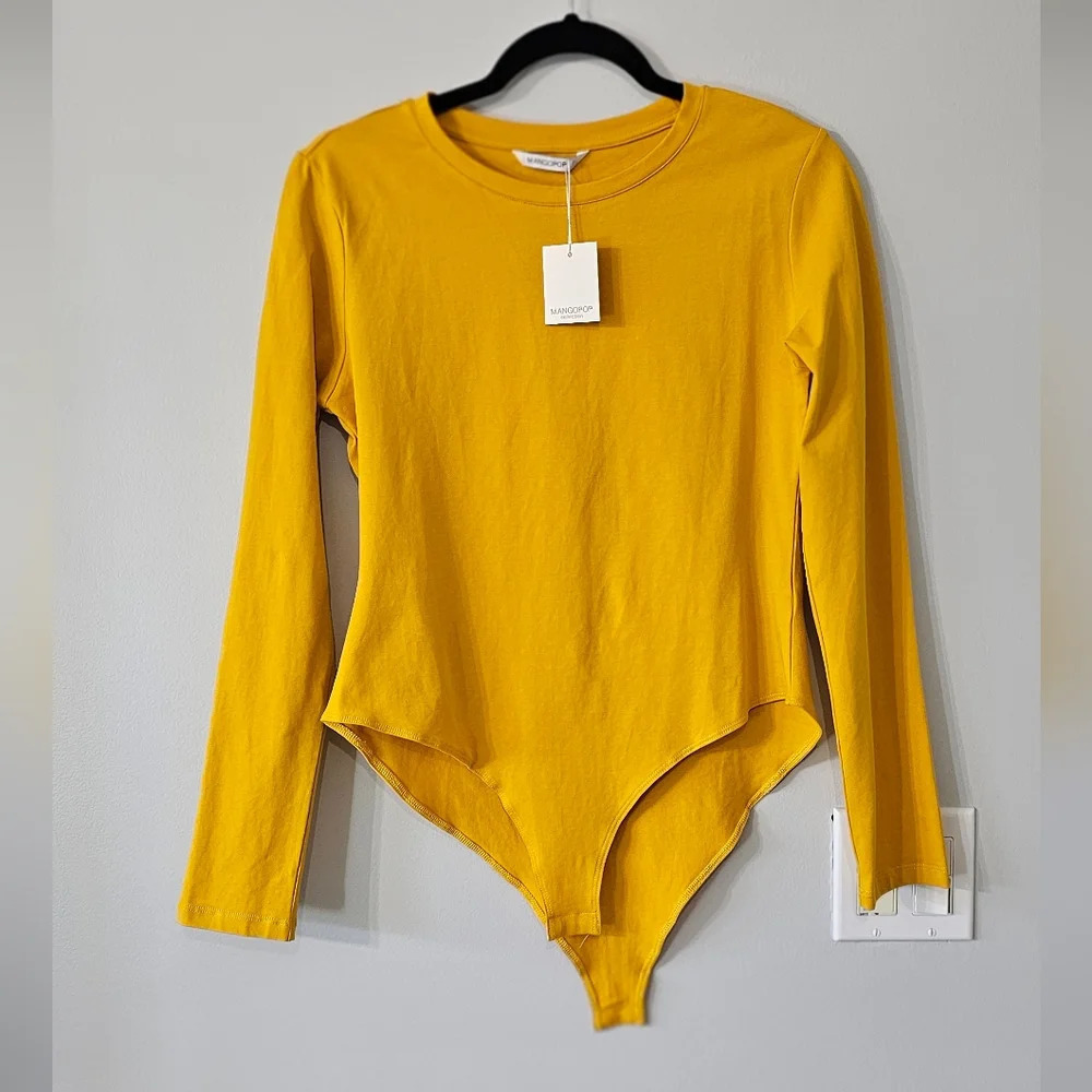 MANGOPOP Long Sleeve Bodysuit – Bright Yellow | New With Tags